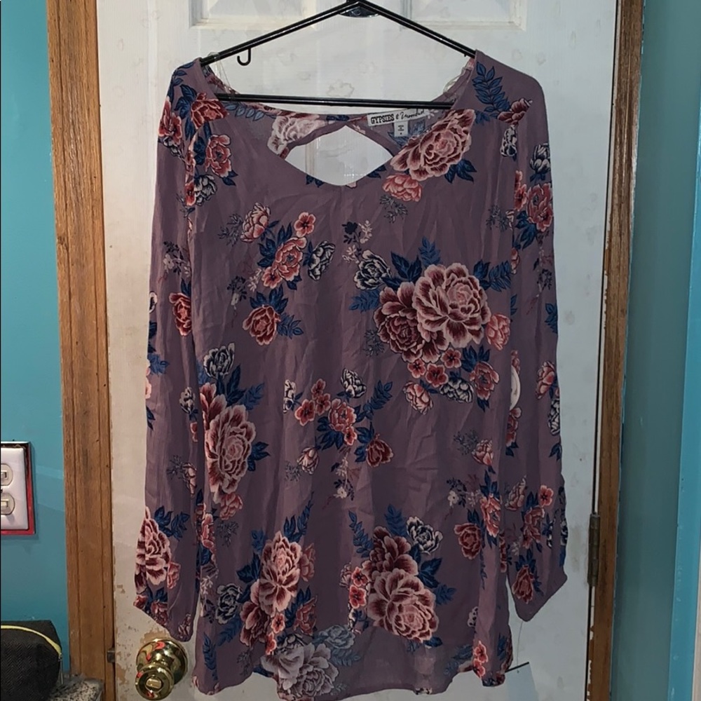 Floral long sleeve top